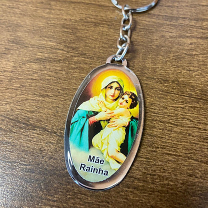 CHAVEIRO METAL OVAL RESINADO MÃE RAINHA  (6 UNIDADES)