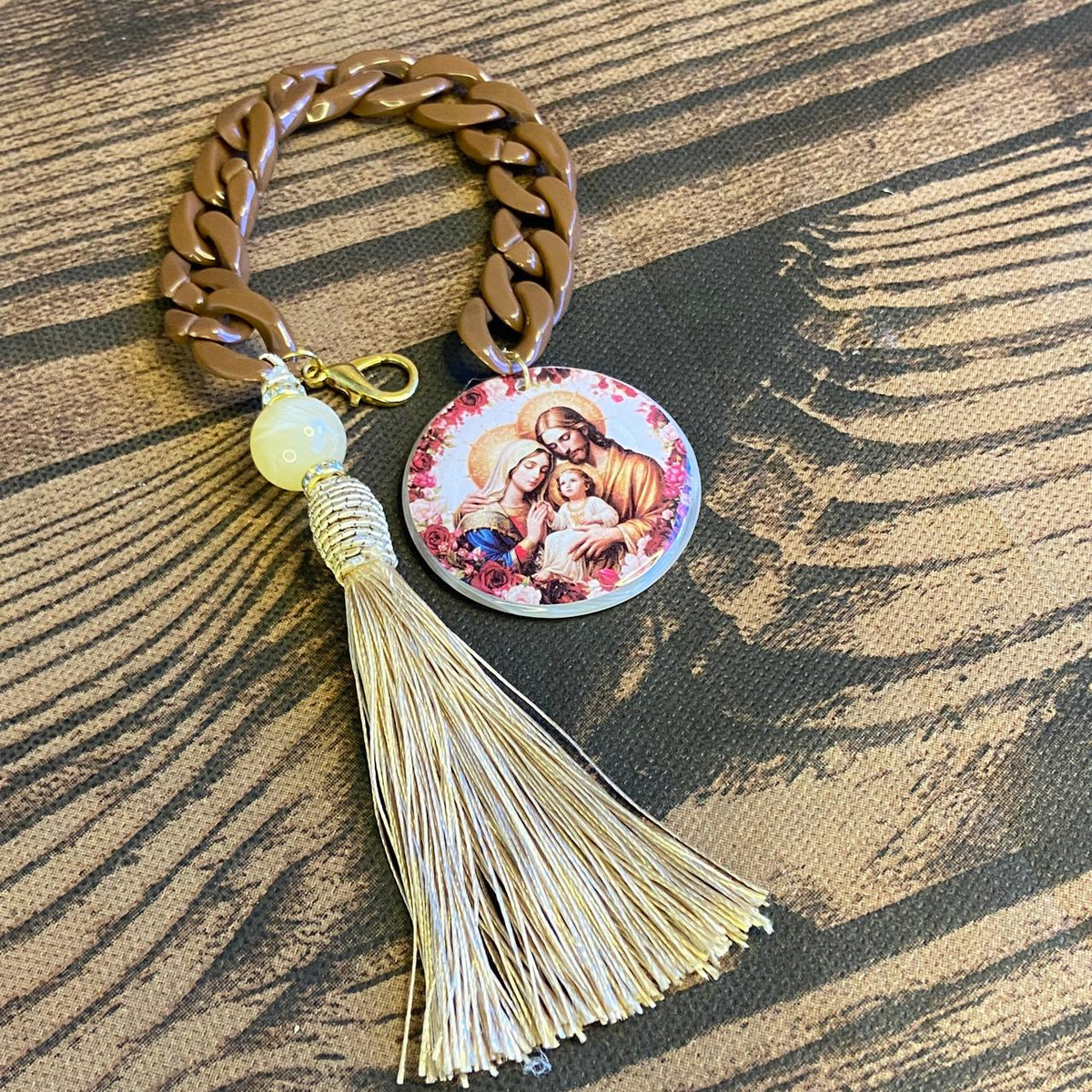 ELO DA CONSAGRAÇÃO  MEDALHÃO RESINADO SAGRADA FAMÍLIA (1 UNIDADE)