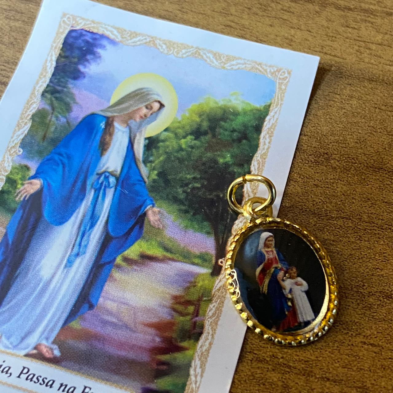 MEDALHA ALUMINIO MARIA PASSA A FRENTE (36 UNIDADES)