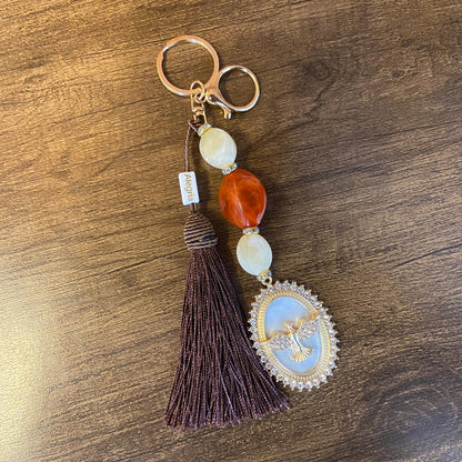 CHAVEIRO DE PEDRARIAS DIVINO ESPÍRITO SANTO COM STRASS MOD3 (1 UNIDADE)