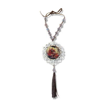 MEDALHÃO DE PORTA RESINADO COM STRASS SÃO MIGUEL (1 UNIDADE)