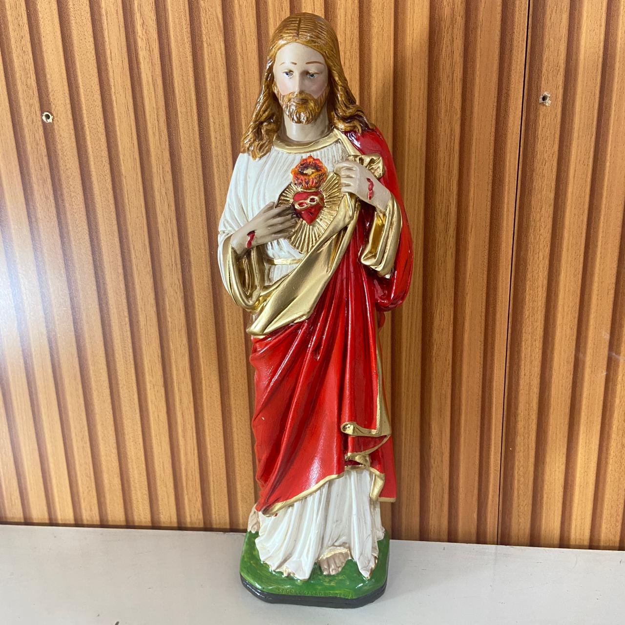 IMAGEM DE GESSO SAGRADO CORAÇÃO DE JESUS 41CM (1 UNIDADE)