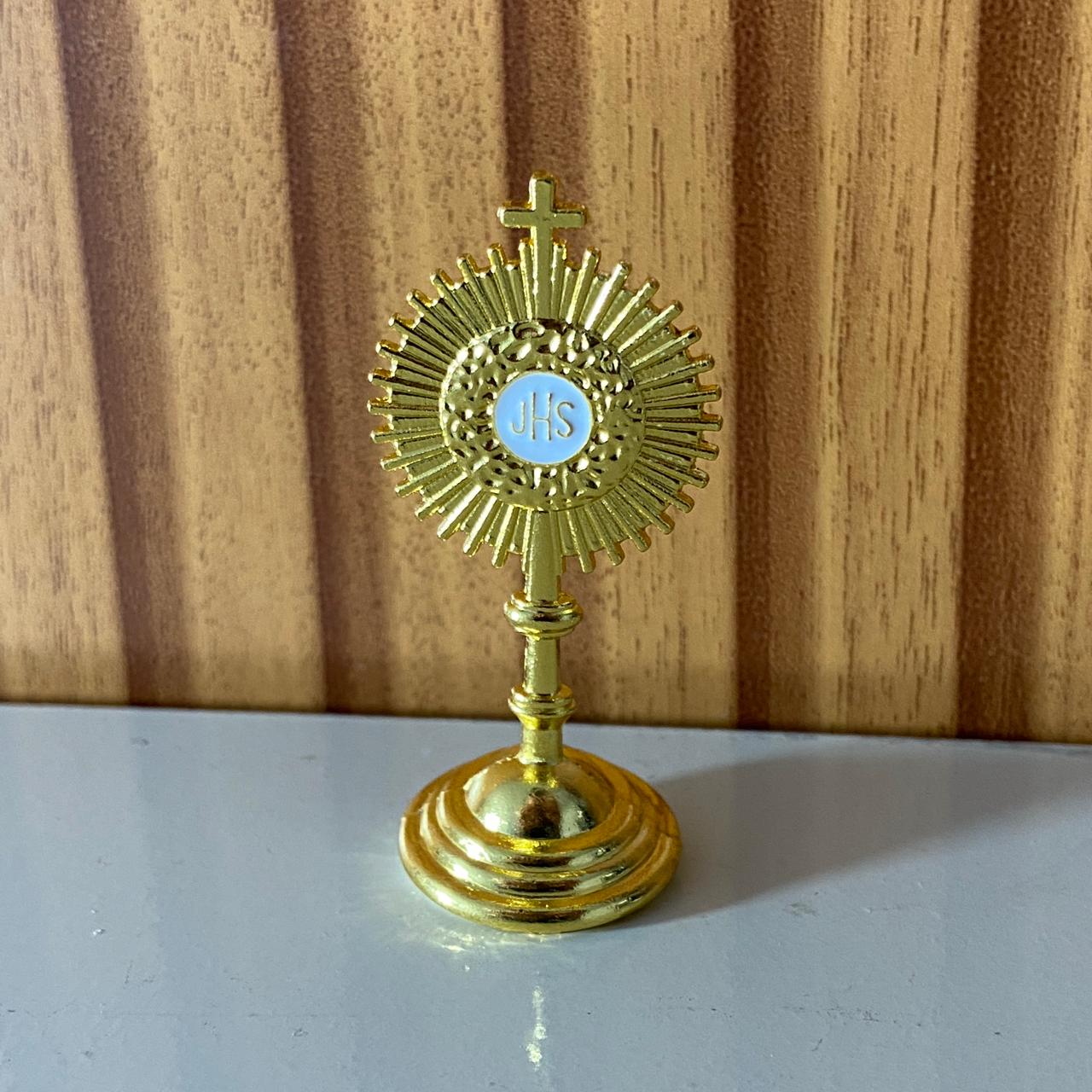 OSTENSÓRIO DOURADO 06CM PARA CARRO  (6 UNIDADES)