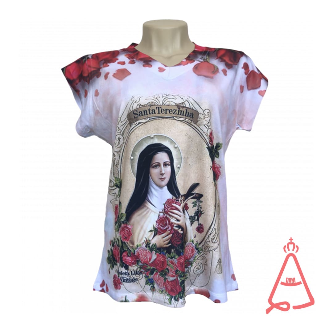 CAMISETA RELIGIOSA SANTA TERESINHA TAMANHO:G (1 UNIDADE)