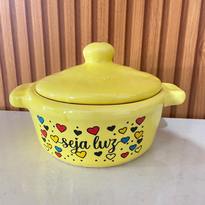 PANELINHA DE PORCELANA AMARELA SEJA LUZ (1 UNIDADE)