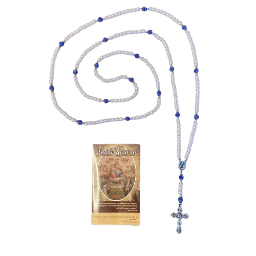 ROSÁRIO PÉROLA BRANCA NOSSA SENHORA APARECIDA 8MM MOD2 (1 UNIDADE)