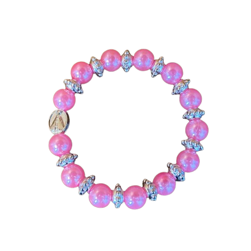 PULSEIRA PÉROLA INFANTIL NOSSA SENHORA APARECIDA ROSA (06 UNIDADES)