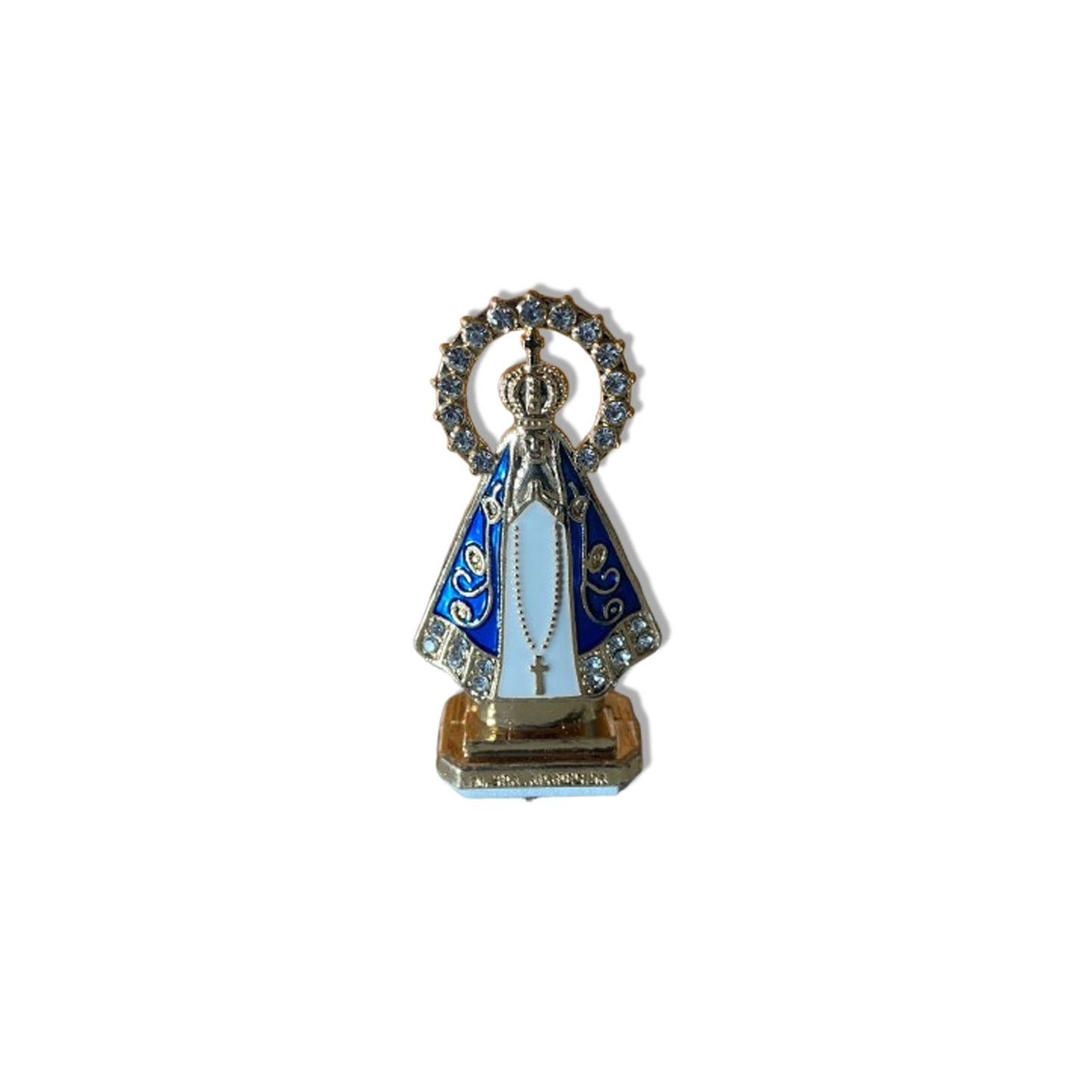 IMAGEM NOSSA SENHORA APARECIDA COM AUREOLA PARA CARRO BRANCO 06CM  (12 UNIDADES)
