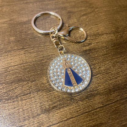 CHAVEIRO LUXO NOSSA SENHORA APARECIDA COM STRASS MOD5 (6 UNIDADES)
