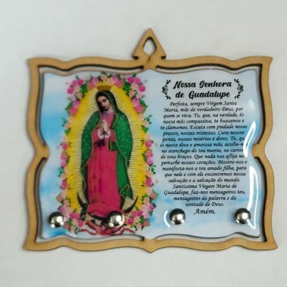PORTA CHAVE RESINADO NOSSA SENHORA DE GUADALUPE 14CM (1 UNIDADE)