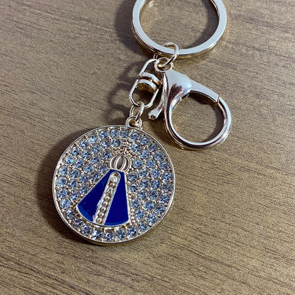CHAVEIRO LUXO NOSSA SENHORA APARECIDA COM STRASS MOD5 (6 UNIDADES)