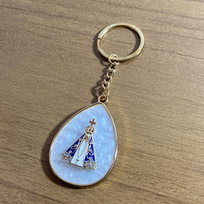 CHAVEIRO LUXO NOSSA SENHORA APARECIDA GOTA MADREPÉROLA (6 UNIDADES)