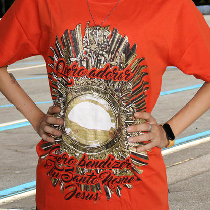 CAMISETA LARANJA SANTÍSSIMO SACRAMENTO TAMANHO G (1 UNIDADE)