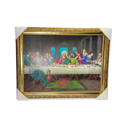 QUADRO COM MOLDURA RESINADO SANTA CEIA 35CMX45CM (1 UNIDADE)