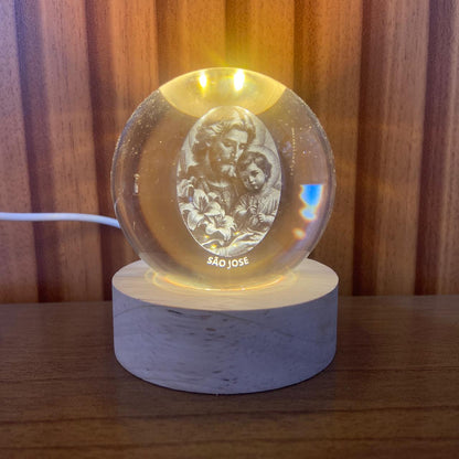 LUMINÁRIA LED BOLA DE VIDRO SÃO JOSÉ (1 UNIDADE)
