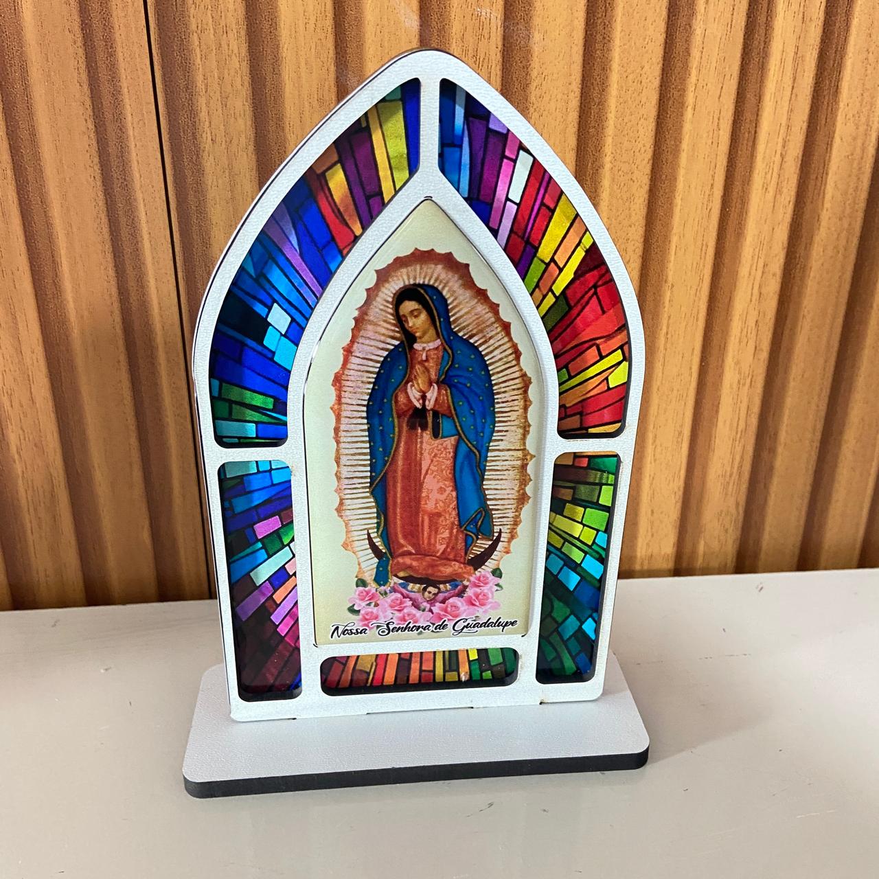 CAPELA MDF VITRAL NOSSA SENHORA DE GUADALUPE 18CM (1 UNIDADE)