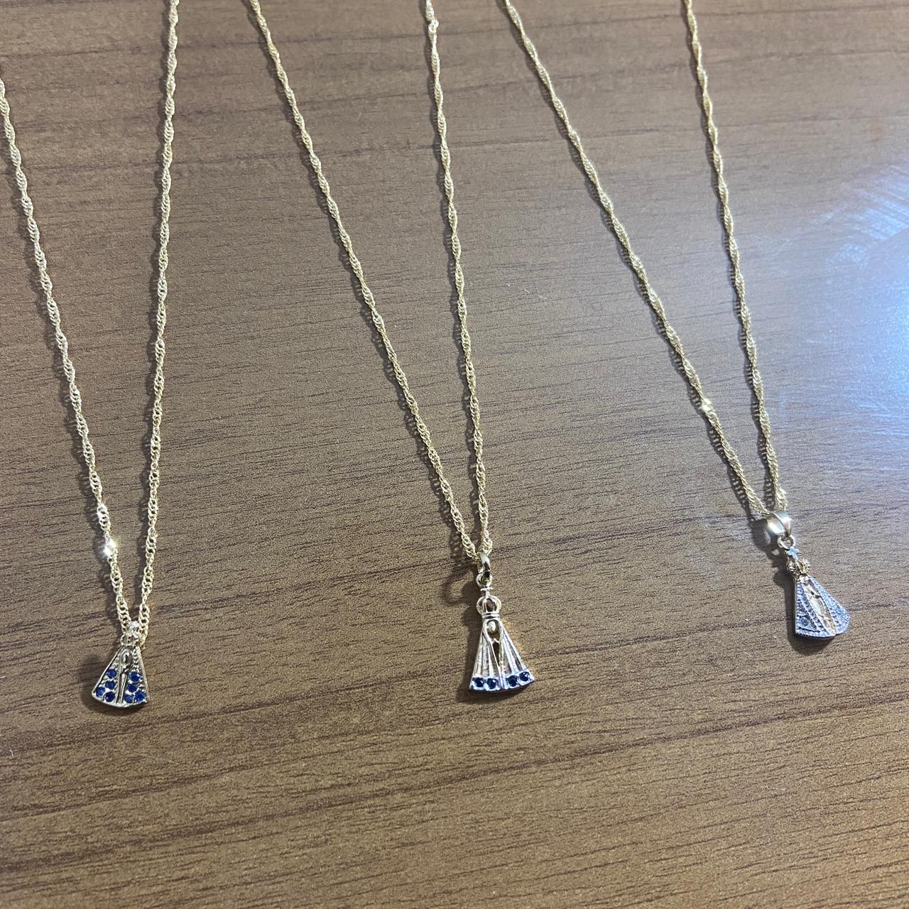 CORRENTE DOURADA NOSSA SENHORA APARECIDA MODELOS SORTIDOS MOD1 (3 UNIDADES)