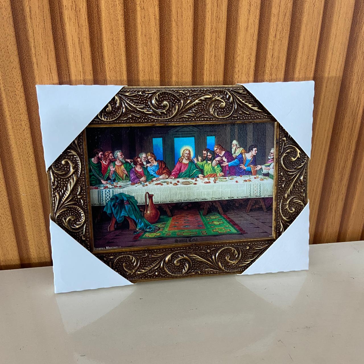 QUADRO COM MOLDURA RESINADO SANTA CEIA  15,5 X 20,5 (1 UNIDADE)