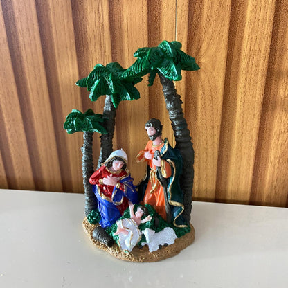 IMAGEM DE RESINA NACIONAL PRESÉPIO ÚNICO COQUEIRO 11,5CM (1 UNIDADE)