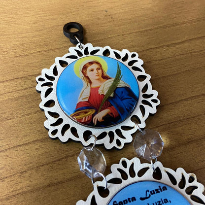 ADORNO DUPLO MINI CIRCULO SANTA LUZIA (1 UNIDADE)