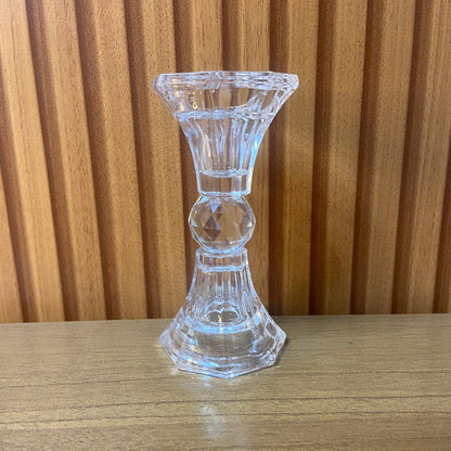 CASTIÇAL DE VIDRO CRISTAL DETALHADO 12CM (1 UNIDADE)