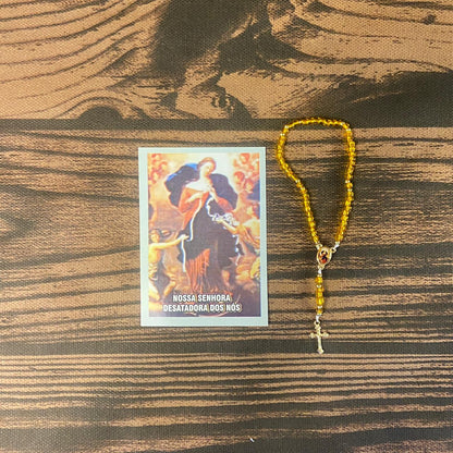 TERÇO MIÇANGA NOSSA SENHORA DESATADORA DOS NÓS  4MM   (1UNIDADE)