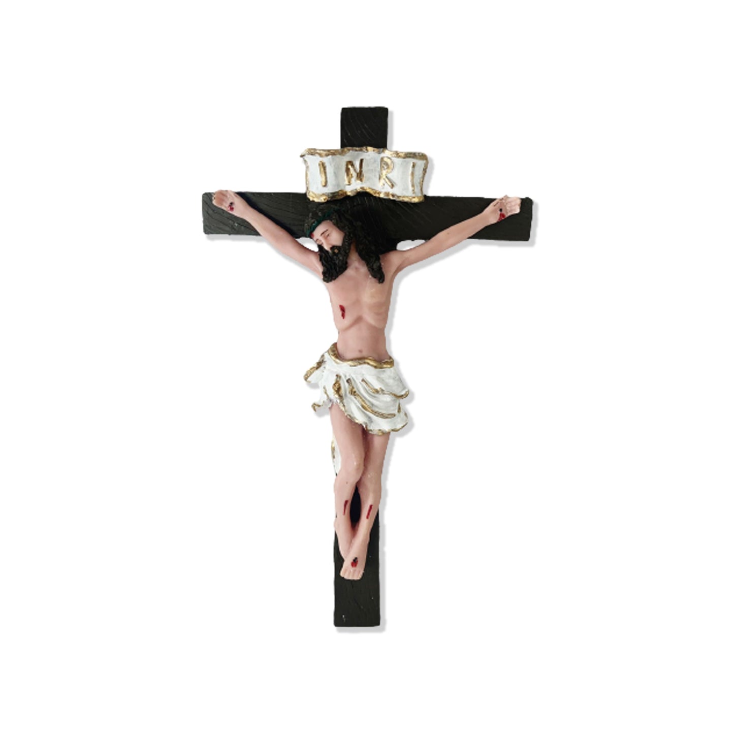 CRUCIFIXO DE RESINA NACIONAL 28CM (1 UNIDADE)