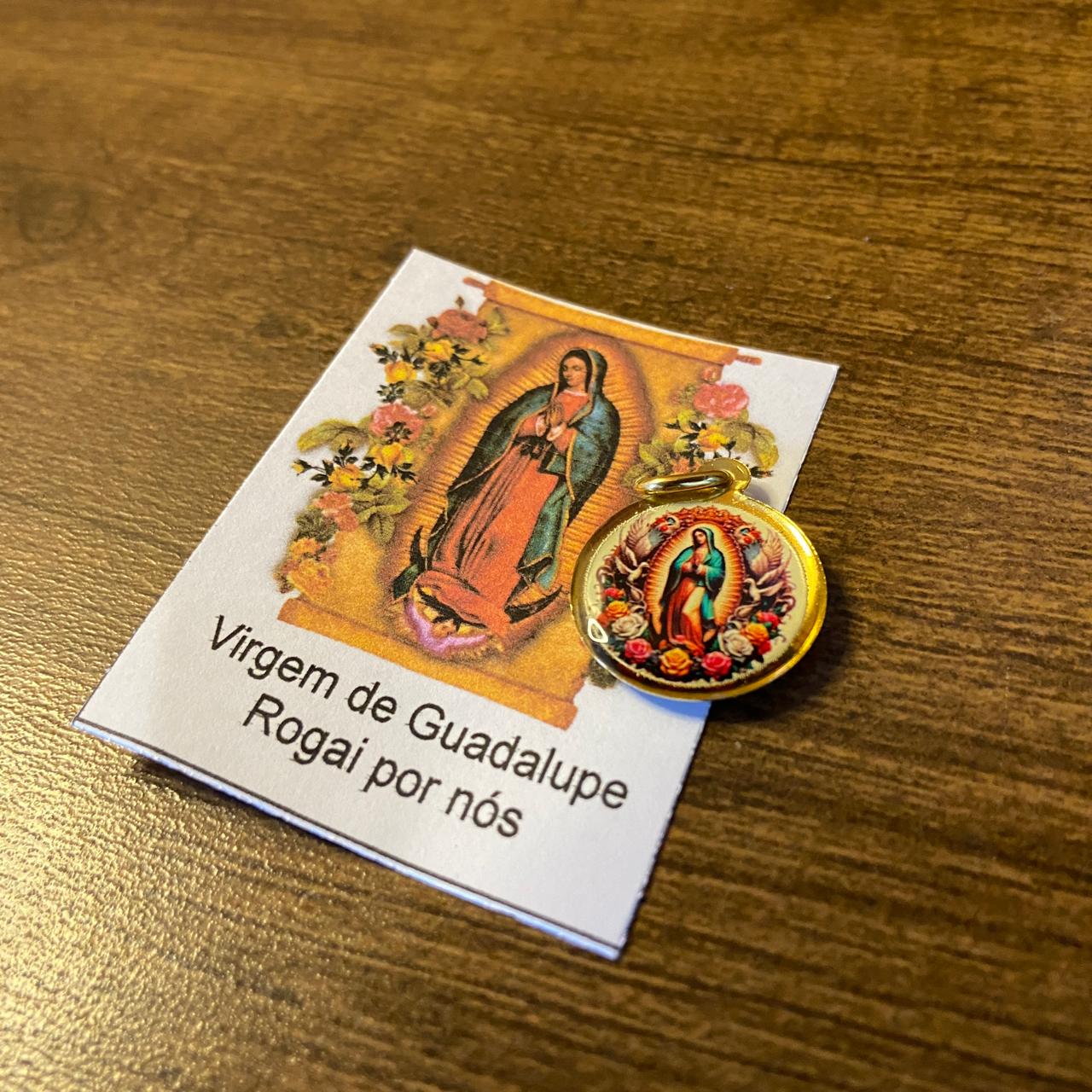 MEDALHA DUPLA FACE NOSSA SENHORA DE GUADALUPE (12 UNIDADES)
