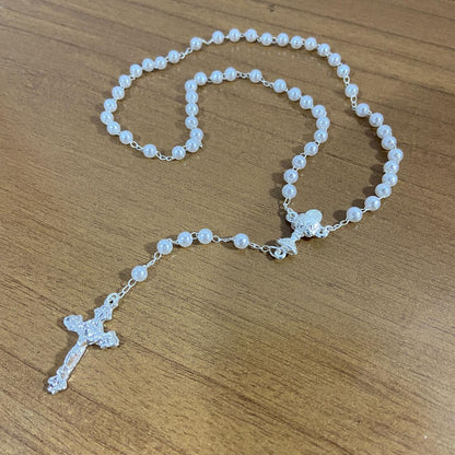 TERÇO PÉROLA COM CÁLICE 4MM (12 UNIDADES)