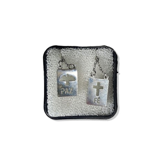 ESCAPULÁRIO INOX  PAZ E FÉ (6 UNIDADES)