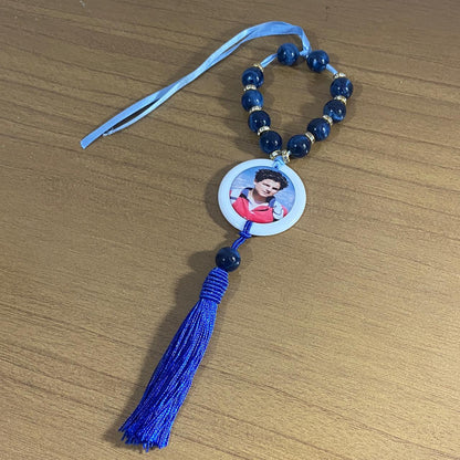 DEZENA PÉROLA AZUL SÃO CARLO ACUTIS RESINADO 14MM (1 UNIDADE)