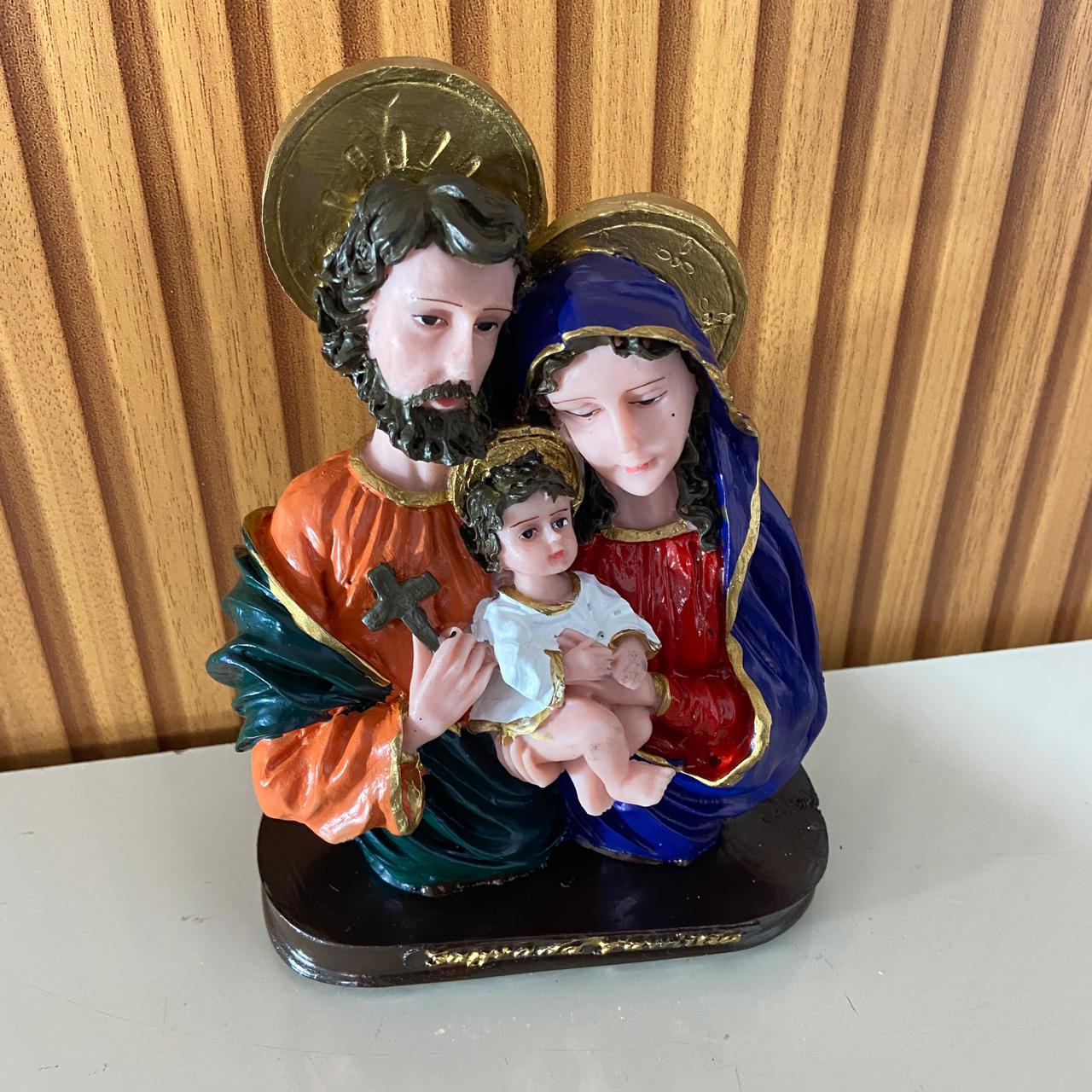 IMAGEM DE RESINA NACIONAL BUSTO SAGRADA FAMÍLIA 18CM (1 UNIDADE)
