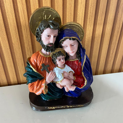 IMAGEM DE RESINA NACIONAL BUSTO SAGRADA FAMÍLIA 18CM (1 UNIDADE)