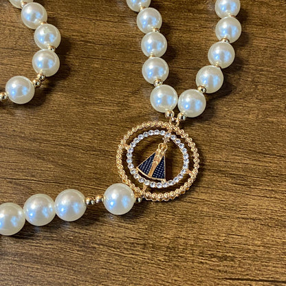 TERÇO DE NOIVA PÉROLA NOSSA SENHORA APARECIDA 14MM (1 UNIDADE)