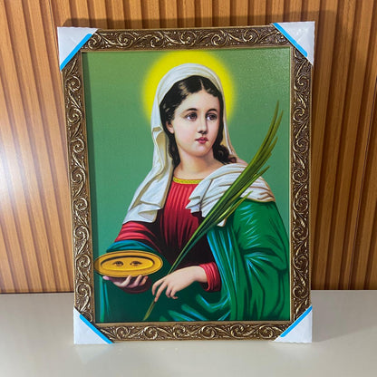 QUADRO COM MOLDURA RESINADO SANTA LUZIA 44CMX34CM (1 UNIDADE)