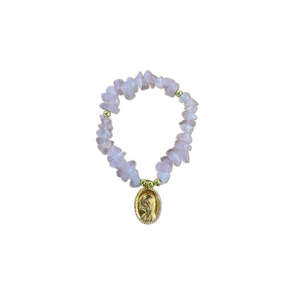 PULSEIRA CRISTAL ROSA NOSSA SENHORA DO SILÊNCIO  ( 1 UNIDADE)