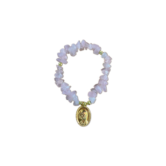 PULSEIRA CRISTAL ROSA NOSSA SENHORA DO SILÊNCIO  ( 1 UNIDADE)