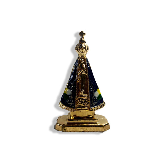 IMAGEM NOSSA SENHORA APARECIDA PARA CARRO DOURADA MOD2 (12 UNIDADES)