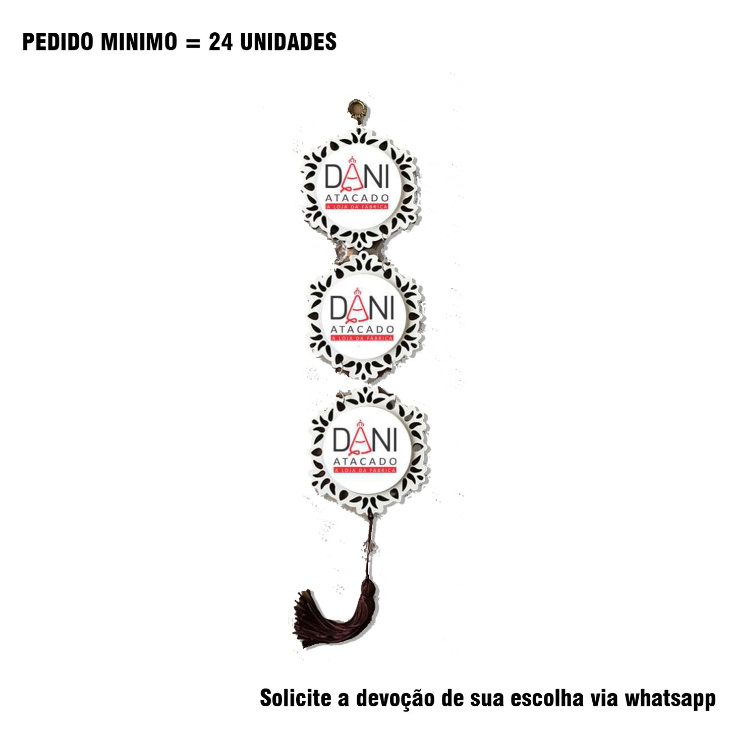 ADORNO TRIPLO REDONDO BRANCO PERSONALIZADO (1 UNIDADE)