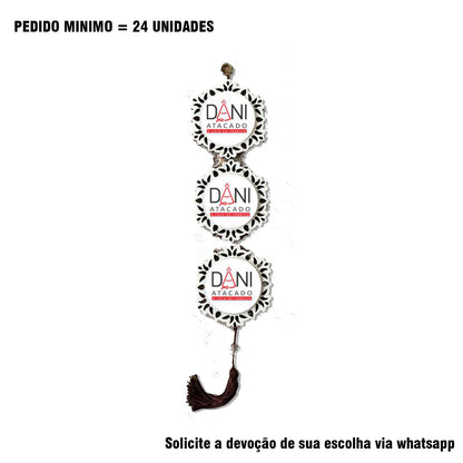 ADORNO TRIPLO REDONDO BRANCO PERSONALIZADO (1 UNIDADE)
