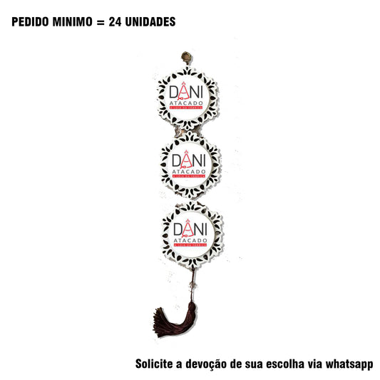 ADORNO TRIPLO REDONDO BRANCO PERSONALIZADO (1 UNIDADE)