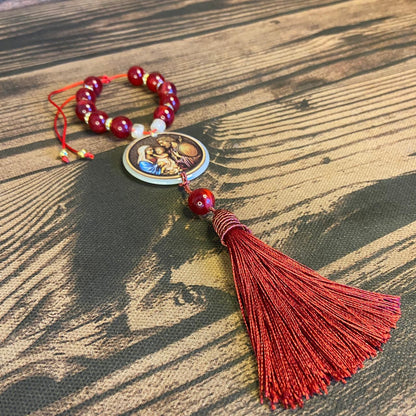 DEZENA PEDRARIAS MEDALHÃO DE RESINADO  SAGRADA FAMÍLIA  17MM (1 UNIDADE)