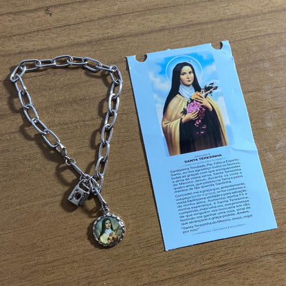 PULSEIRA CADEADO SANTA TERESINHA (3 UNIDADES)