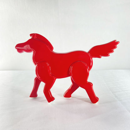 CAVALO DE CERAMICA VERMELHO 13,5X20 (1 UNIDADE)