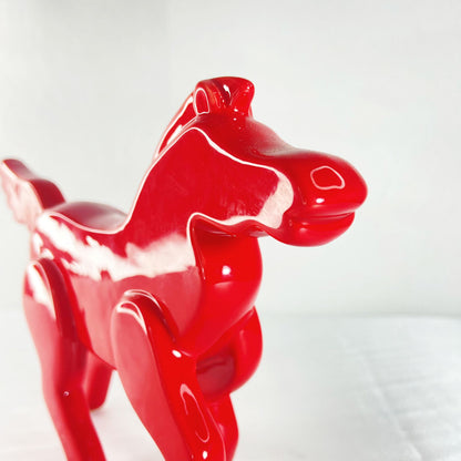 CAVALO DE CERAMICA VERMELHO 13,5X20 (1 UNIDADE)