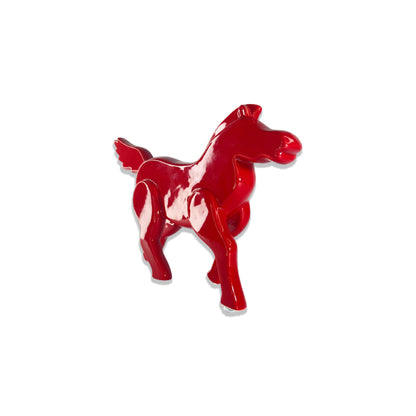 CAVALO DE CERAMICA VERMELHO 13,5X20 (1 UNIDADE)