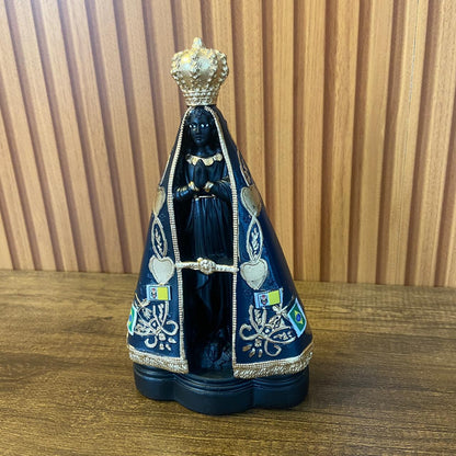 IMAGEM DE GESSO NOSSA SENHORA APARECIDA PINTADA 20,5CM  (1 UNIDADE)