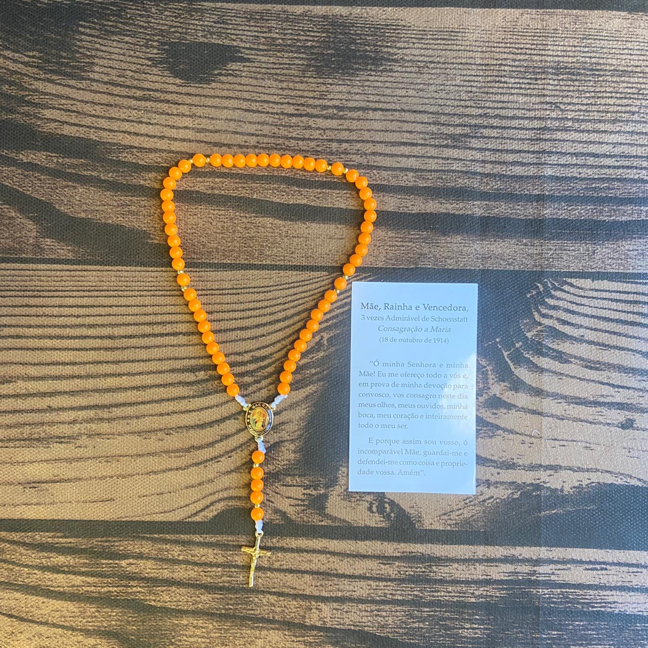 TERÇO PÉROLA LARANJA MÃE RAINHA 6MM (1 UNIDADE)