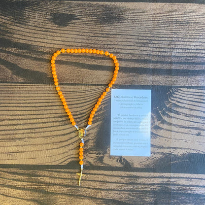 TERÇO PÉROLA LARANJA MÃE RAINHA 6MM (1 UNIDADE)