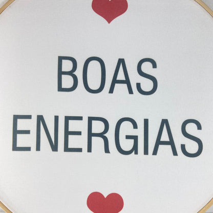 QUADRO DE TECIDO COM MOLDURA DE BAMBU BOAS ENERGIAS (1 UNIDADE)